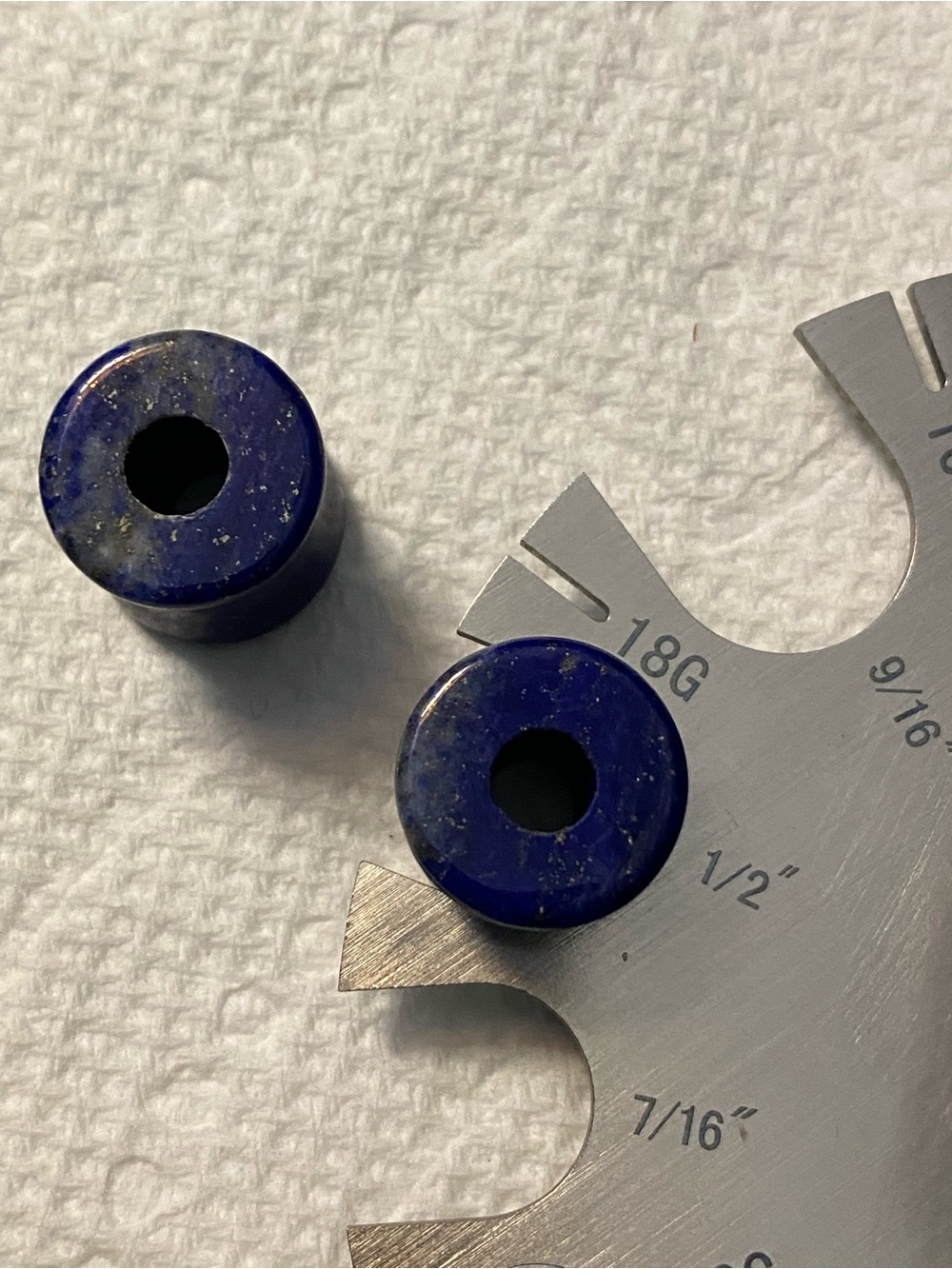 Lapis Blue Stone Double Flare Plugs